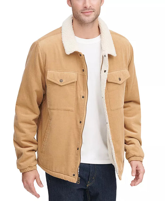 Levi´s Chaqueta estilo camionero de pana con forro polar para hombre Bronceado / OFERTA ESPECIAL