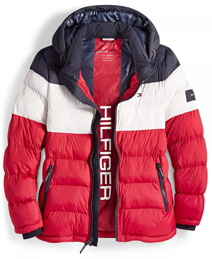 Tommy Hilfiger Chaqueta acolchada para hombre Buff media noche / Oferta Especial